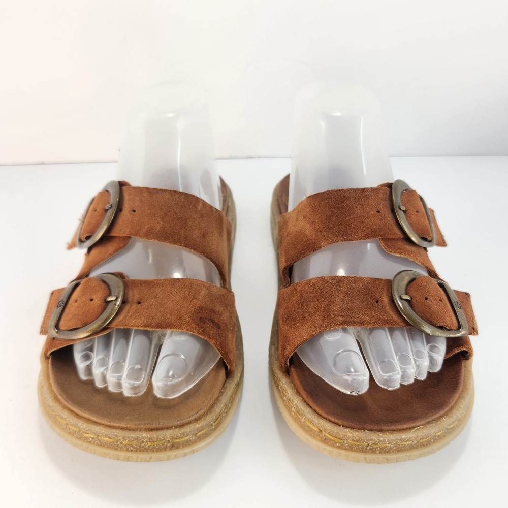 Born Women's 8 Brown Suede Double Buckle Slide Sandals Comfort Leather Shoes - Picture 5 of 8